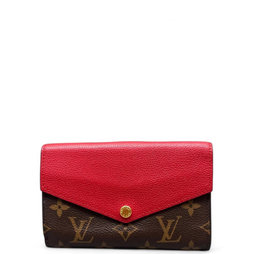 Louis Vuitton Marie-Lou Trifold Wallet Monogram Brown Red