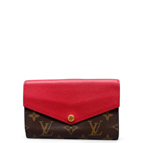 Louis Vuitton Marie-Lou Trifold Wallet Monogram Brown Red