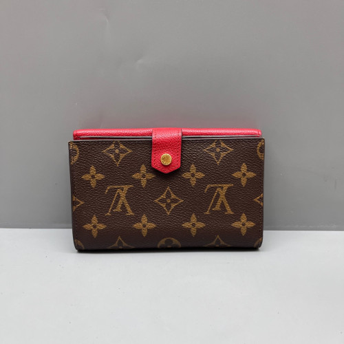 Louis Vuitton Marie-Lou Trifold Wallet Monogram Brown Red