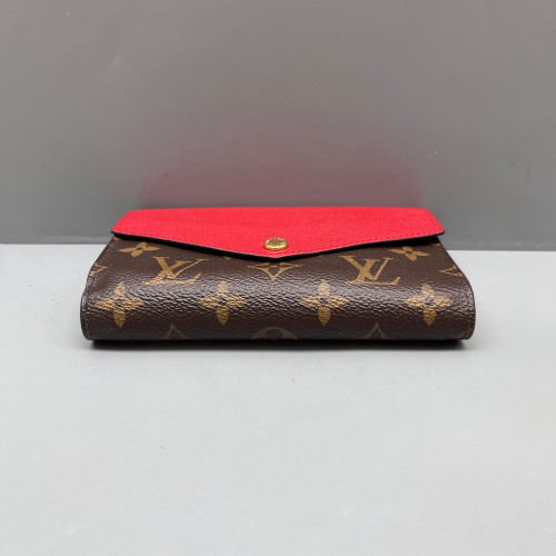Louis Vuitton Marie-Lou Trifold Wallet Monogram Brown Red