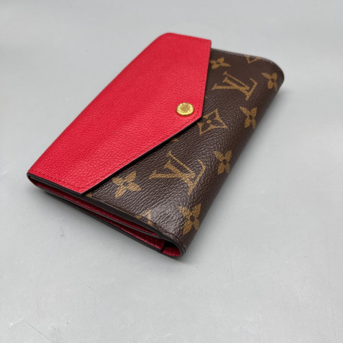 Louis Vuitton Marie-Lou Trifold Wallet Monogram Brown Red