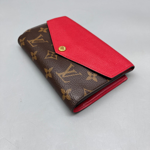 Louis Vuitton Marie-Lou Trifold Wallet Monogram Brown Red