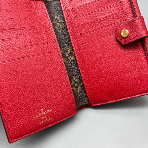 Louis Vuitton Marie-Lou Trifold Wallet Monogram Brown Red