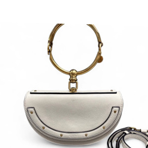 Chloe Minaudiere Nile Grained Calfskin White