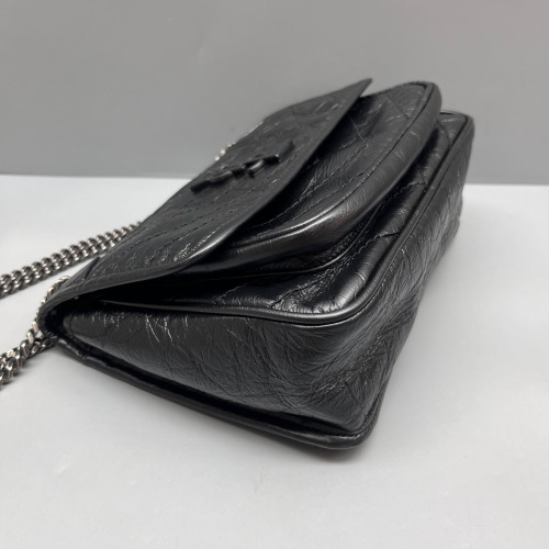 Yves Saint Laurent Baby Niki Chain Pull Up Leather Black