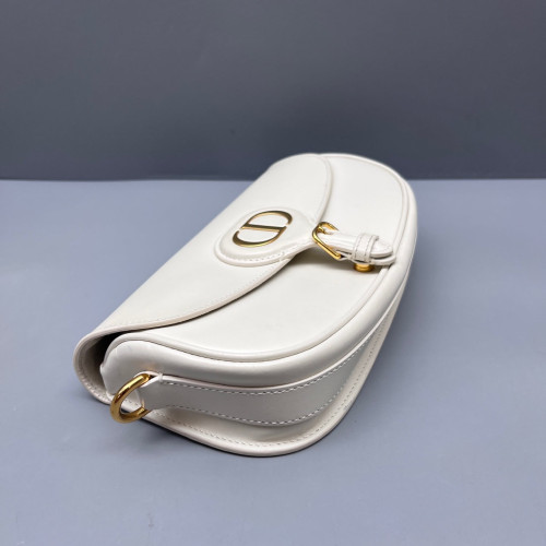 Dior East West Bobby Flap Calfskin White