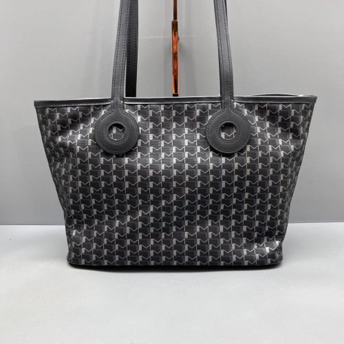 Moynat Tote Bag Toile 1920 Monogram Calfskin Black Green Blue Moynat Tote Bag Toile 1920 Monogram Calfskin Black Green Blue