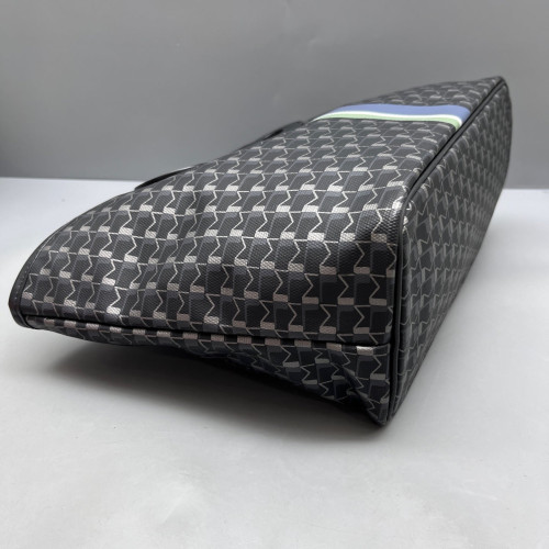 Moynat Tote Bag Toile 1920 Monogram Calfskin Black Green Blue Moynat Tote Bag Toile 1920 Monogram Calfskin Black Green Blue
