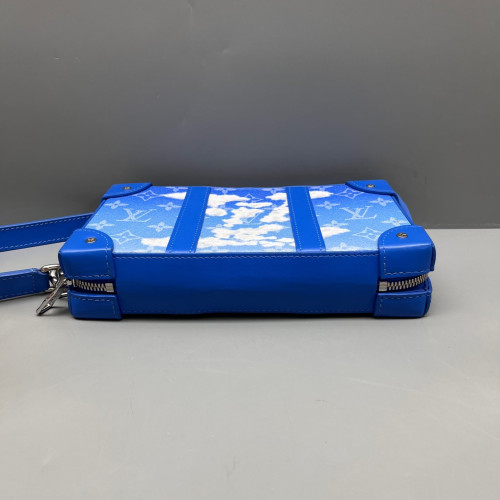 Louis Vuitton Soft Trunk Wallet Monogram White Blue
