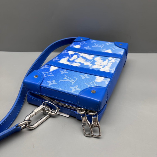 Louis Vuitton Soft Trunk Wallet Monogram White Blue
