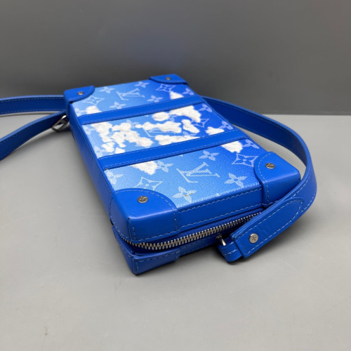 Louis Vuitton Soft Trunk Wallet Monogram White Blue
