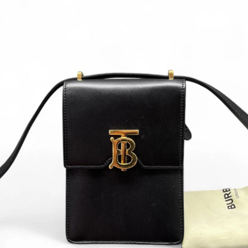 Burberry Phone Holder Smooth Calfskin Black Burberry Phone Holder Smooth Calfskin Black