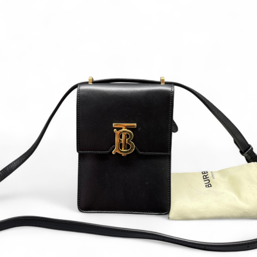 Burberry Phone Holder Smooth Calfskin Black Burberry Phone Holder Smooth Calfskin Black