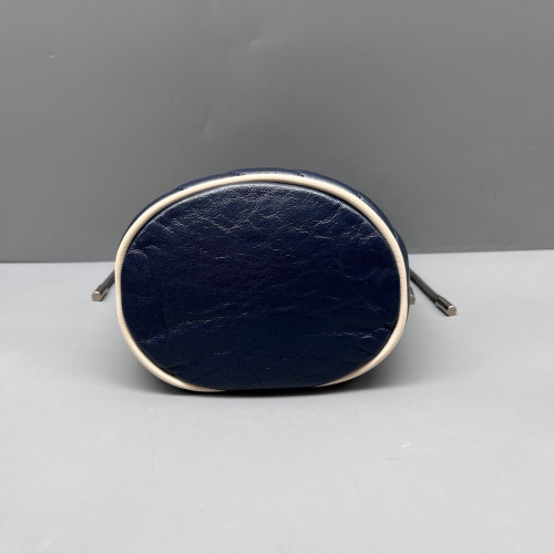Gucci Diamante Mini GG Marmont Bucket Bag Calfskin White Dark Blue