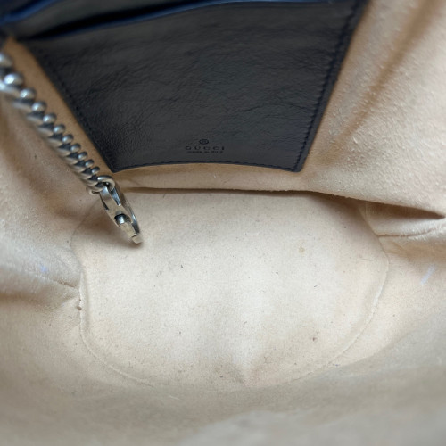 Gucci Diamante Mini GG Marmont Bucket Bag Calfskin White Dark Blue