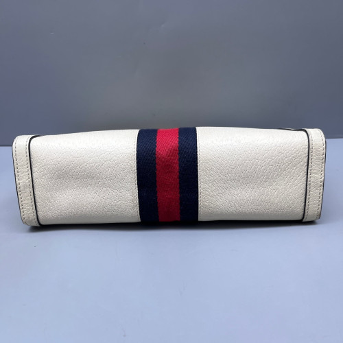 Gucci Small Ophidia Chain Shoulder Bag Calfskin White