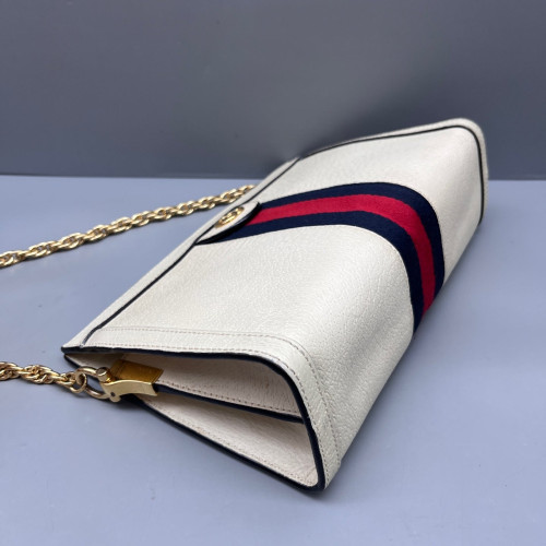 Gucci Small Ophidia Chain Shoulder Bag Calfskin White