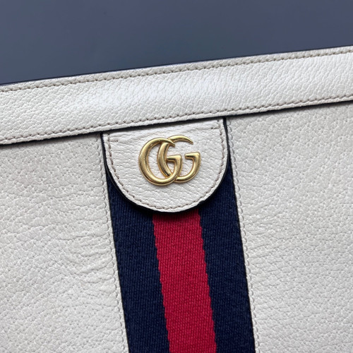 Gucci Small Ophidia Chain Shoulder Bag Calfskin White