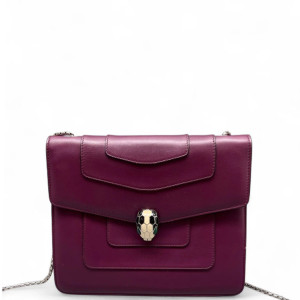 Bvlgari Large Serpenti Forever Shoulder Bag Smooth Calfskin Purple