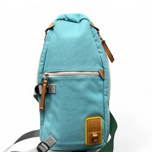 Loewe Bumbag Canvas Blue Brown Green Loewe Bumbag Canvas Blue Brown Green