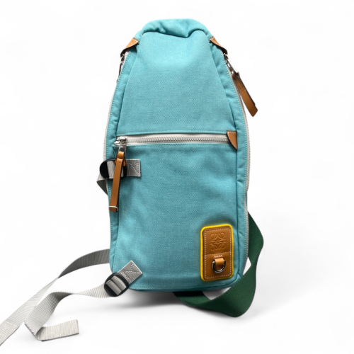 Loewe Bumbag Canvas Blue Brown Green Loewe Bumbag Canvas Blue Brown Green