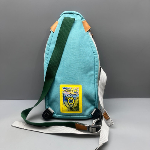Loewe Bumbag Canvas Blue Brown Green Loewe Bumbag Canvas Blue Brown Green