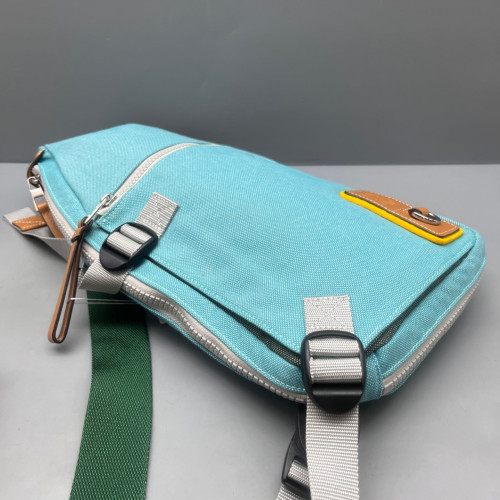 Loewe Bumbag Canvas Blue Brown Green Loewe Bumbag Canvas Blue Brown Green