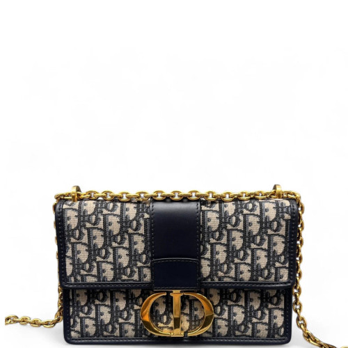 Dior 30 Montaigne Chain Flap Bag Oblique Black Beige Navy Dior 30 Montaigne Chain Flap Bag Oblique Black Beige Navy