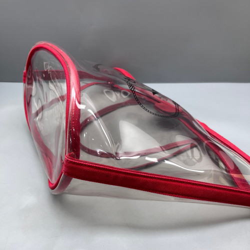 Prada Tote Bag PVC Calfskin Clear Red