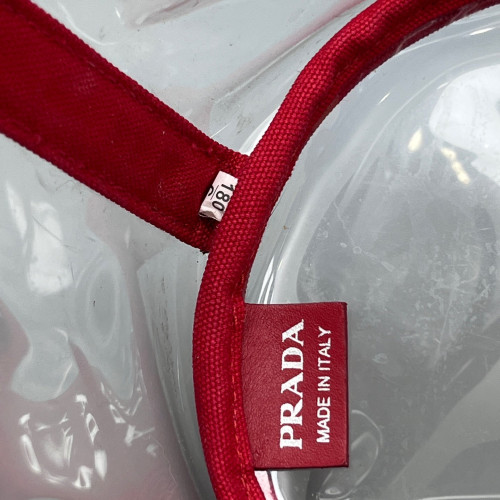 Prada Tote Bag PVC Calfskin Clear Red