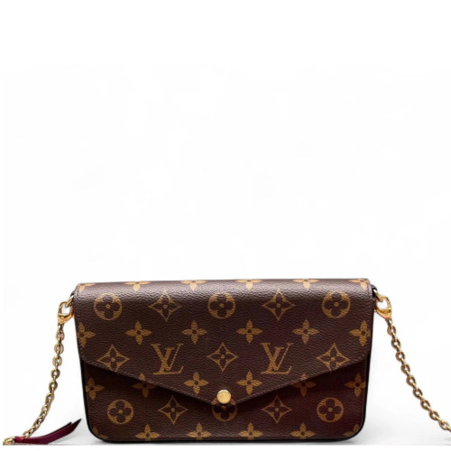 Louis Vuitton Pochette Felicie Chain Wallet Monogram Brown Magenta