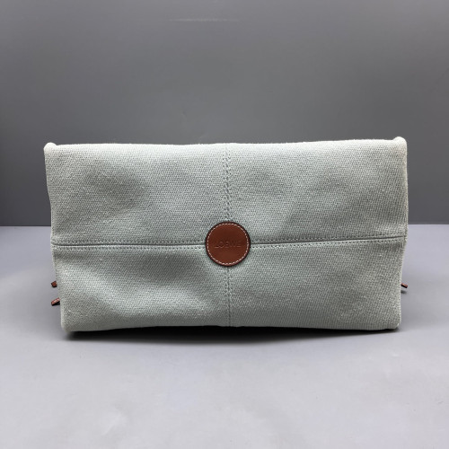 Loewe Tote Bag Canvas Calfskin Beige Brown