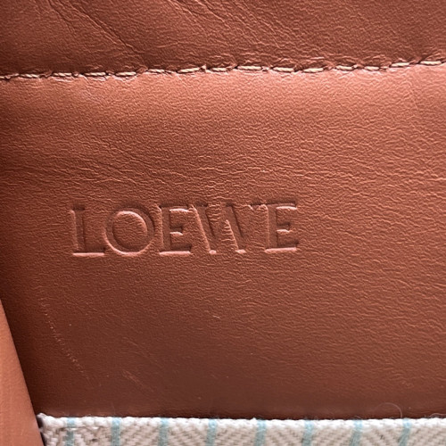 Loewe Tote Bag Canvas Calfskin Beige Brown