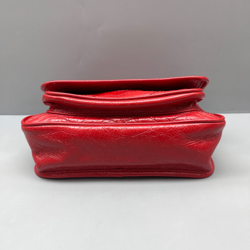 Yves Saint Laurent Baby Niki Chain Pull Up Leather Red
