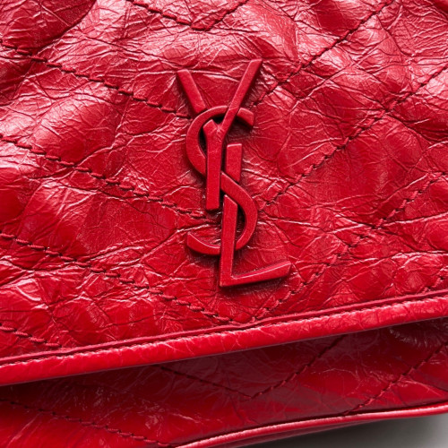 Yves Saint Laurent Baby Niki Chain Pull Up Leather Red