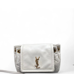 Yves Saint Laurent Mini Nolita Shoulder Bag Calfskin White