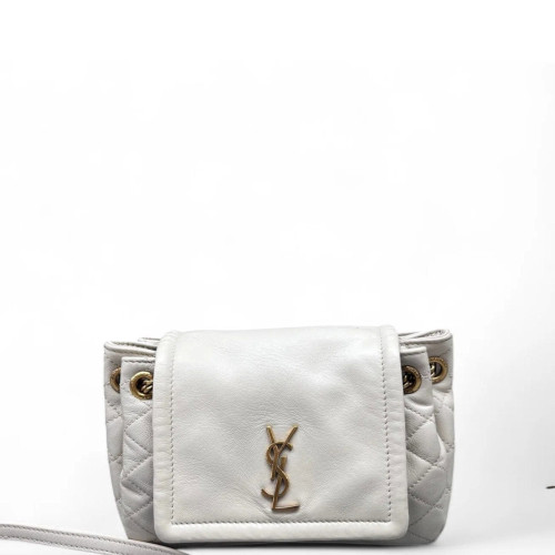 Yves Saint Laurent Mini Nolita Shoulder Bag Calfskin White Yves Saint Laurent Mini Nolita Shoulder Bag Calfskin White