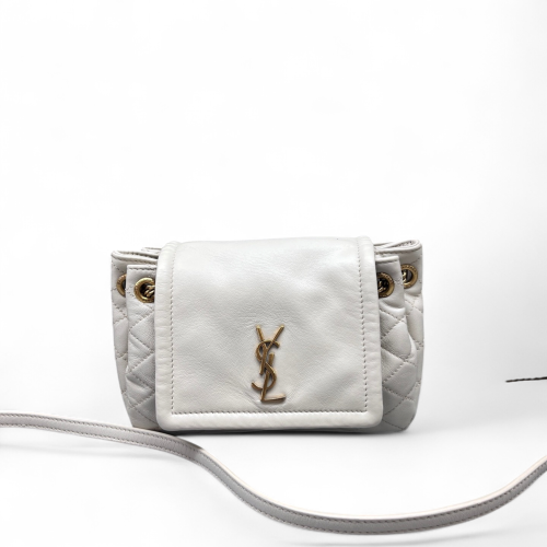 Yves Saint Laurent Mini Nolita Shoulder Bag Calfskin White Yves Saint Laurent Mini Nolita Shoulder Bag Calfskin White
