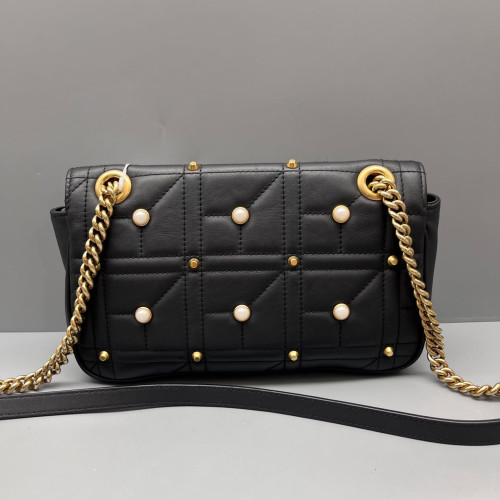 Gucci Diamante Studded Medium GG Marmont Calfskin Black Gucci Diamante Studded Medium GG Marmont Calfskin Black