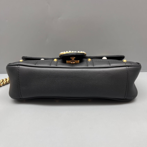 Gucci Diamante Studded Medium GG Marmont Calfskin Black Gucci Diamante Studded Medium GG Marmont Calfskin Black