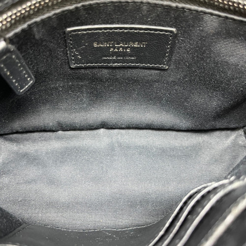 Yves Saint Laurent Niki Chain Wallet Calfskin Pull Up Leather Black