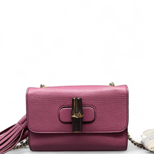 Gucci Bamboo Diana Chain Bag Grained Calfskin Purple Gucci Bamboo Diana Chain Bag Grained Calfskin Purple