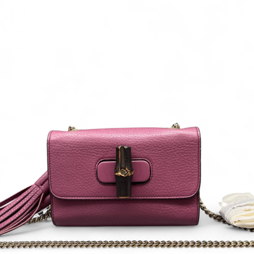 Gucci Bamboo Diana Chain Bag Grained Calfskin Purple Gucci Bamboo Diana Chain Bag Grained Calfskin Purple