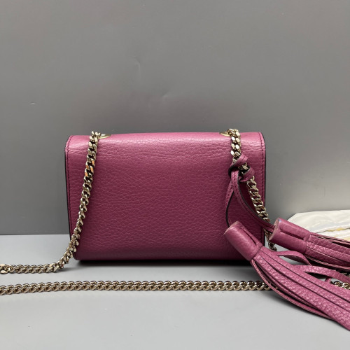 Gucci Bamboo Diana Chain Bag Grained Calfskin Purple Gucci Bamboo Diana Chain Bag Grained Calfskin Purple