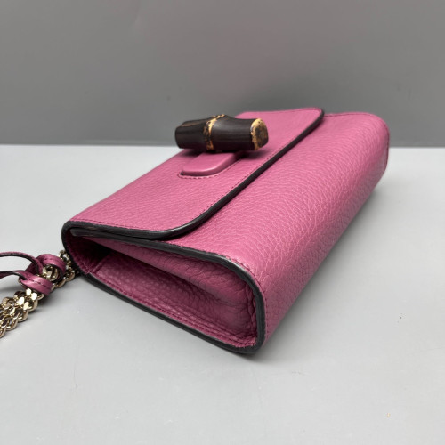 Gucci Bamboo Diana Chain Bag Grained Calfskin Purple Gucci Bamboo Diana Chain Bag Grained Calfskin Purple