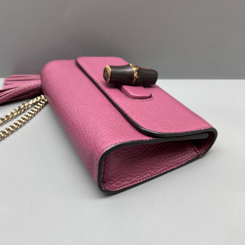 Gucci Bamboo Diana Chain Bag Grained Calfskin Purple Gucci Bamboo Diana Chain Bag Grained Calfskin Purple