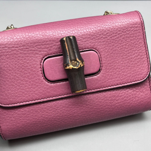 Gucci Bamboo Diana Chain Bag Grained Calfskin Purple Gucci Bamboo Diana Chain Bag Grained Calfskin Purple