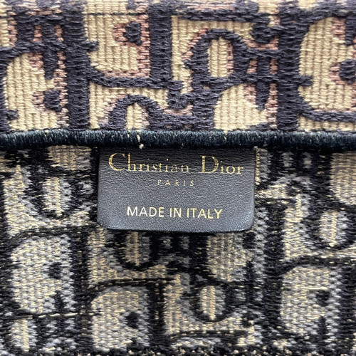 Dior Medium Book Tote Oblique Beige Navy