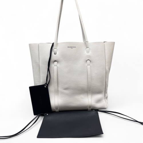 Balenciaga Tote Bag Grained Calfskin White