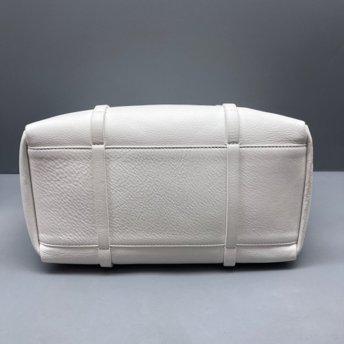 Balenciaga Tote Bag Grained Calfskin White
